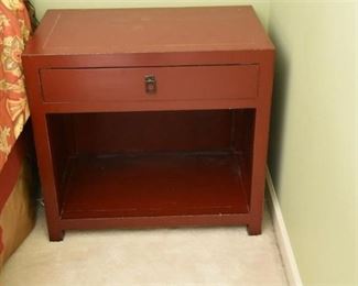 81. ROSS AND STUCKY Red Painted One Drawer Nightstand