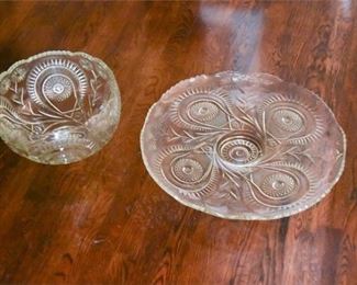 93. Cut Glass Bowl and Plate