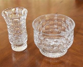 95. Heavy Crystal Center Bowl and Urn