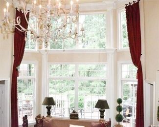 105. Pair Of Red Curtain Panels