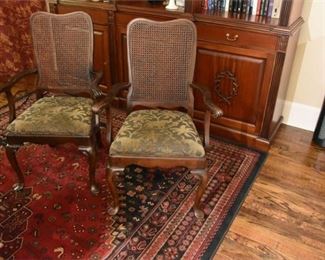 110. Two 2 Mahogany Cane Back Chairs