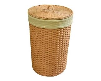 134. Woven Laundry Basket with Lid