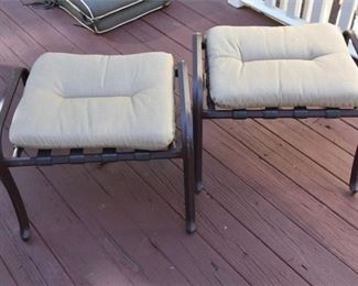 138. Pair Metal Outdoor Ottomans