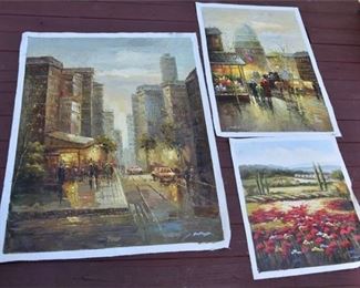 144. Three 3 Signed Works Of Art