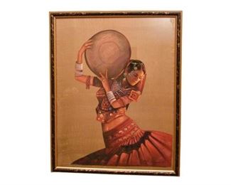 149. Framed Portrait Of Native American Woman Signed Illegibly