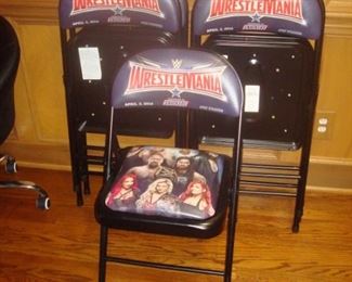 Rare set Wrestlemania decorated chairs.