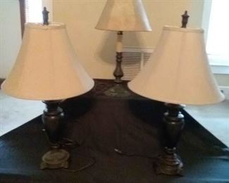 Trio Of Metal Lamps