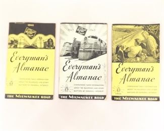 1941, 1943, and 1945 Milwaukee St. Paul Railroad "Everyman's Almanac"
