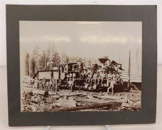 Antique 10" x 8" Cardboard Framed Railroad Photo
