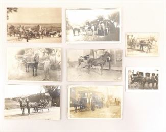 Lot of Antique Real Photo Postcards (RPPC) and Photos of Horse and Buggy
