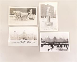 4 Real Photo Postcards (RPPC) of the 1937 St. Paul Winter Carnival
