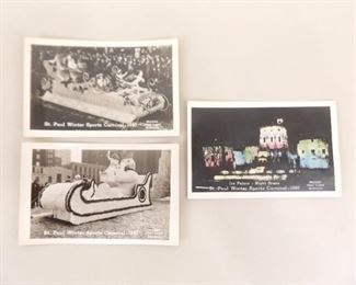 3 Real Photo Postcards (RPPC) of the 1940 St. Paul Winter Carnival
