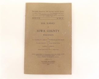 Antique 1914 Iowa County Wisconsin Soil Survey WITH ATTACHED MAP
