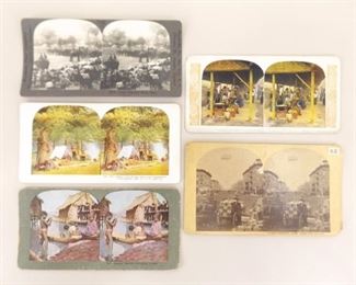 Lot of 4 Misc Antique Stereoview Cards
