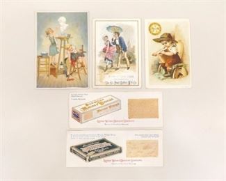 5 Antique Trade Cards of Foods And Grocery Stores
