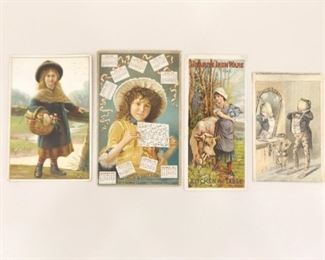 4 Antique Trade Cards of Misc Products
