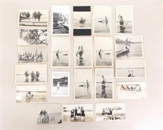 Lot of Antique and Vintage Photos Of Poolside and Beach Beauties
