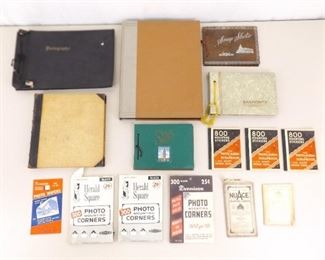 Lot of Unused Antique and Vintage Albums and Mounting Corners
