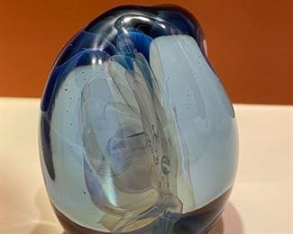 Glass paperweight signed by artist. Measures 3" H x 3" W. Photo 1 of 2. 