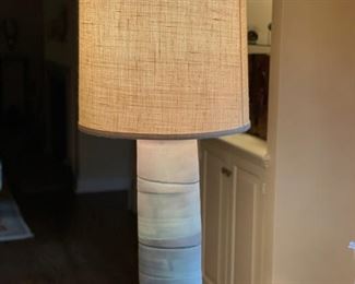 Ceramic ombre table lamp. Measures 28" H from base to finial. 