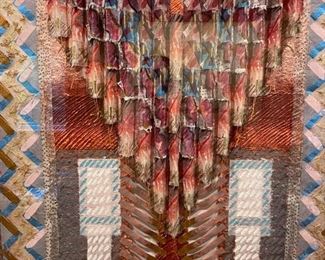 Gisela Magdalena Moyer "Summer Grass Gown" original paper construction art in plexiglass frame. Photo 2 of 2. 