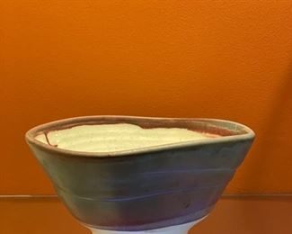 Earthenware bowl. Signed by artist. 