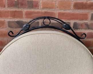 Wrought iron spring rocker chair - 2 available.  Cushions are in pristine condition. Photo 2 of 2. 