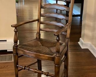 Set of 8 ladder back chairs with rush seats. Set includes 2 arm and 6 side chairs. Photo 1 of 3. 