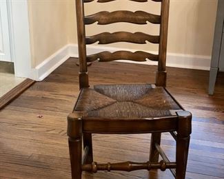 Set of 8 ladder back chairs with rush seats. Set includes 2 arm and 6 side chairs. Photo 2 of 3. 