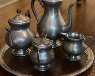 Pewter tea set. 