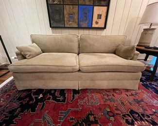 Baker Furniture upholstered sofa. Measures 72" W x 35" D. 