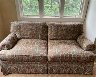 Jessica Charles upholstered sofa. Measures 71" W x 37" D.