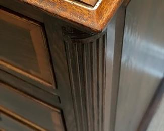 Vintage 8-drawer bureau with hidden, pull-out tray. Measures 38" W x 21" D x 39" H. Photo 2 of 3. 