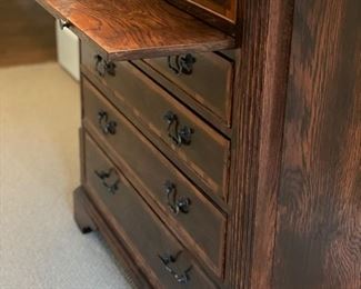 Vintage 8-drawer bureau with hidden, pull-out tray. Measures 38" W x 21" D x 39" H. Photo 3 of 3. 