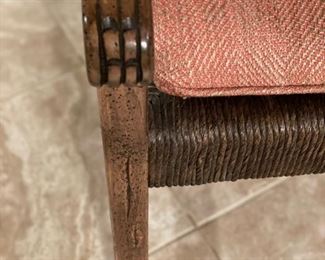 Pair of cane back and seat side chairs. Each chair measures 22" W x 18" D with a 16" seat height or 18" with 2-inch cushion.