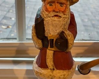 Carved wood Santa. 