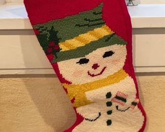Needlepoint Christmas Stocking - 2 Available. 