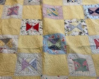 Vintage hand-sewn twin quilt. Photo 2 of 2. 