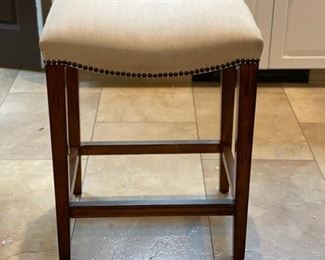 Frontgate Linen Counter Stool with Nailhead Trim - 2 available. 