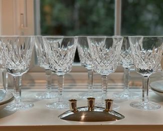 Set of 8 Waterford Lismore Crystal Red Wine Glasses. 