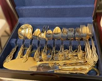 Gold colored flatware