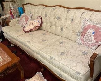 Wood frame couch -- comfy!!