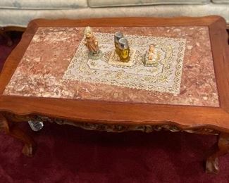Inlaid marble coffee table