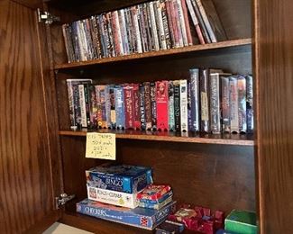 VHS tapes and DVD's