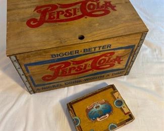 006 Vintage PepsiCola Crate And Benson  Hedges Cigar Box