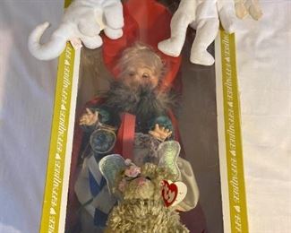 Faith Wick Peddler Doll And Three TY Collectible Animals
