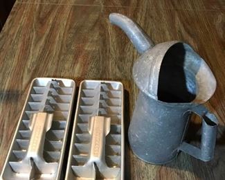 Vintage Ice Trays and Watering Can