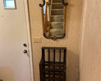 Wall Mirror And Mission Style Bookcase