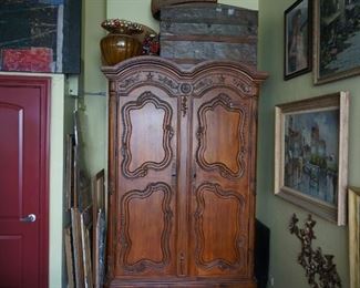 Antique Armoire Wardrobe 1 92t 54w 24d