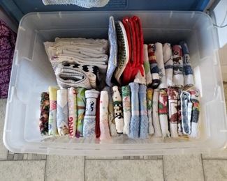 Lots of hot pads and kitchen towels
